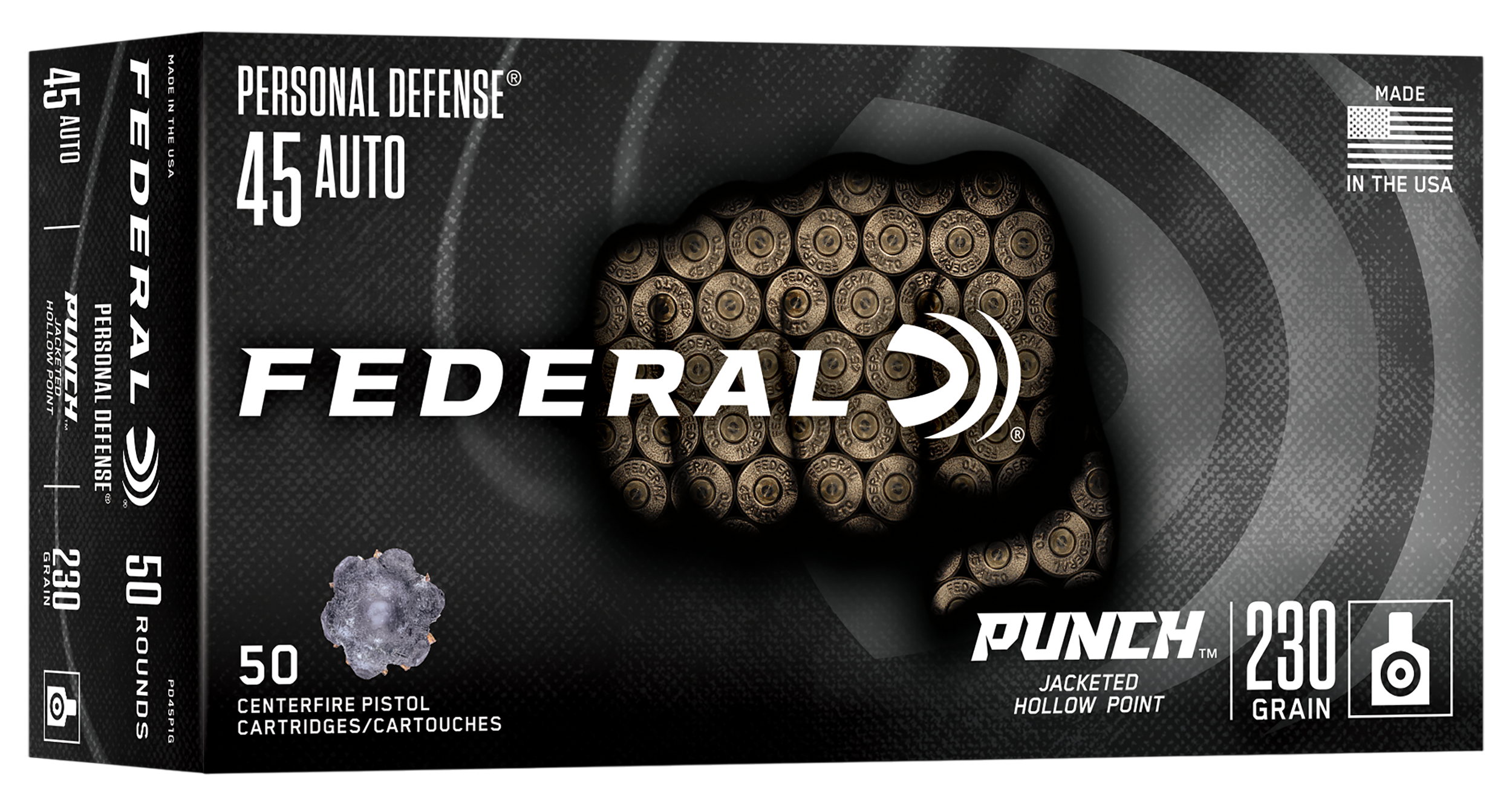 Federal Punch Personal Defense .45 Auto 230gr Jacketed Hollow Point 50 ...