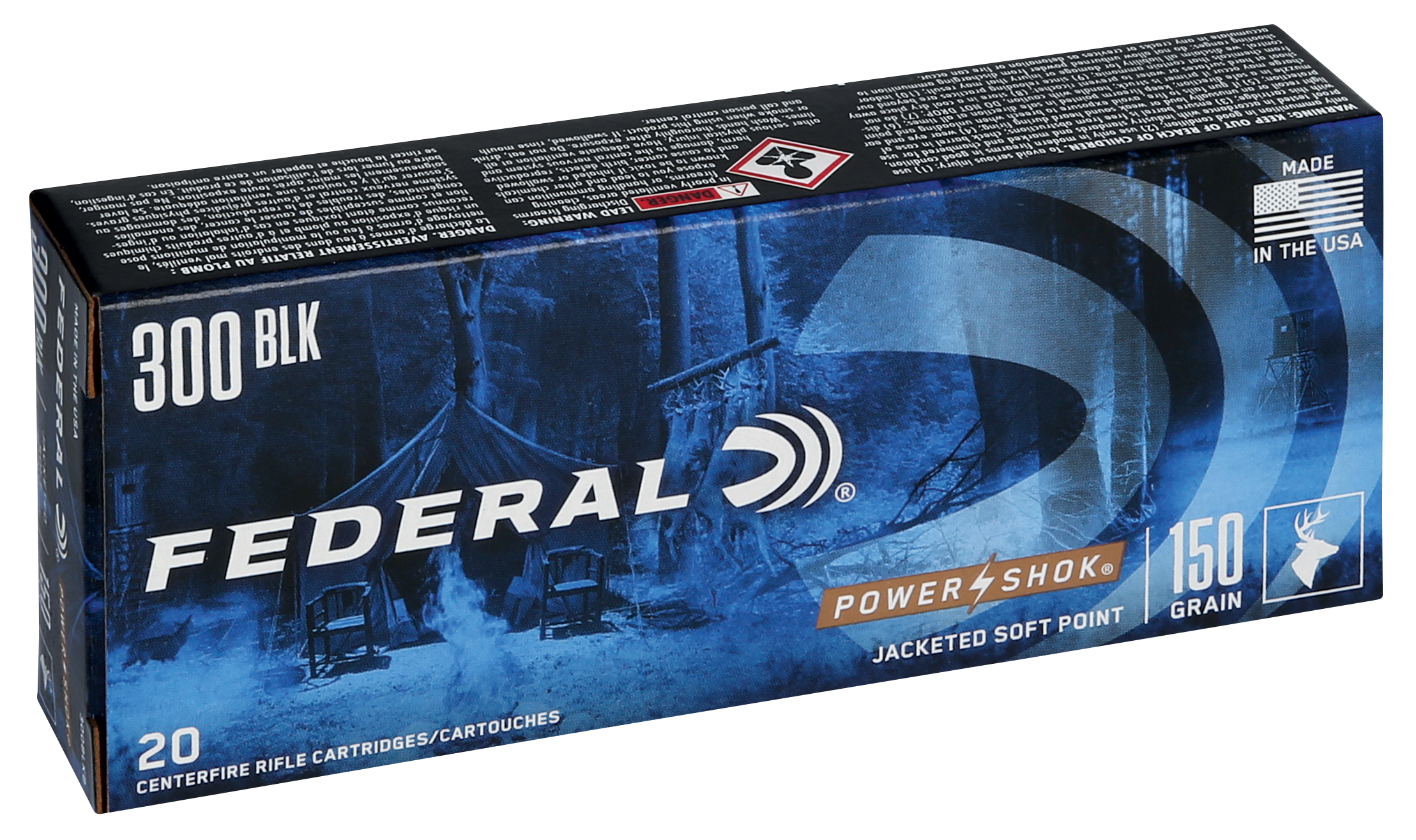 Federal Power-Shok .300 Blackout 150gr Jacketed Soft Point Rifle Ammo ...