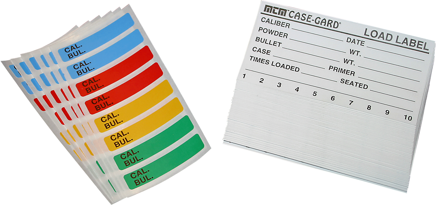 Load Distribution Label MTM Case-Gard Universal Reloading Load Labels w/ Color-Coded Stickers ...