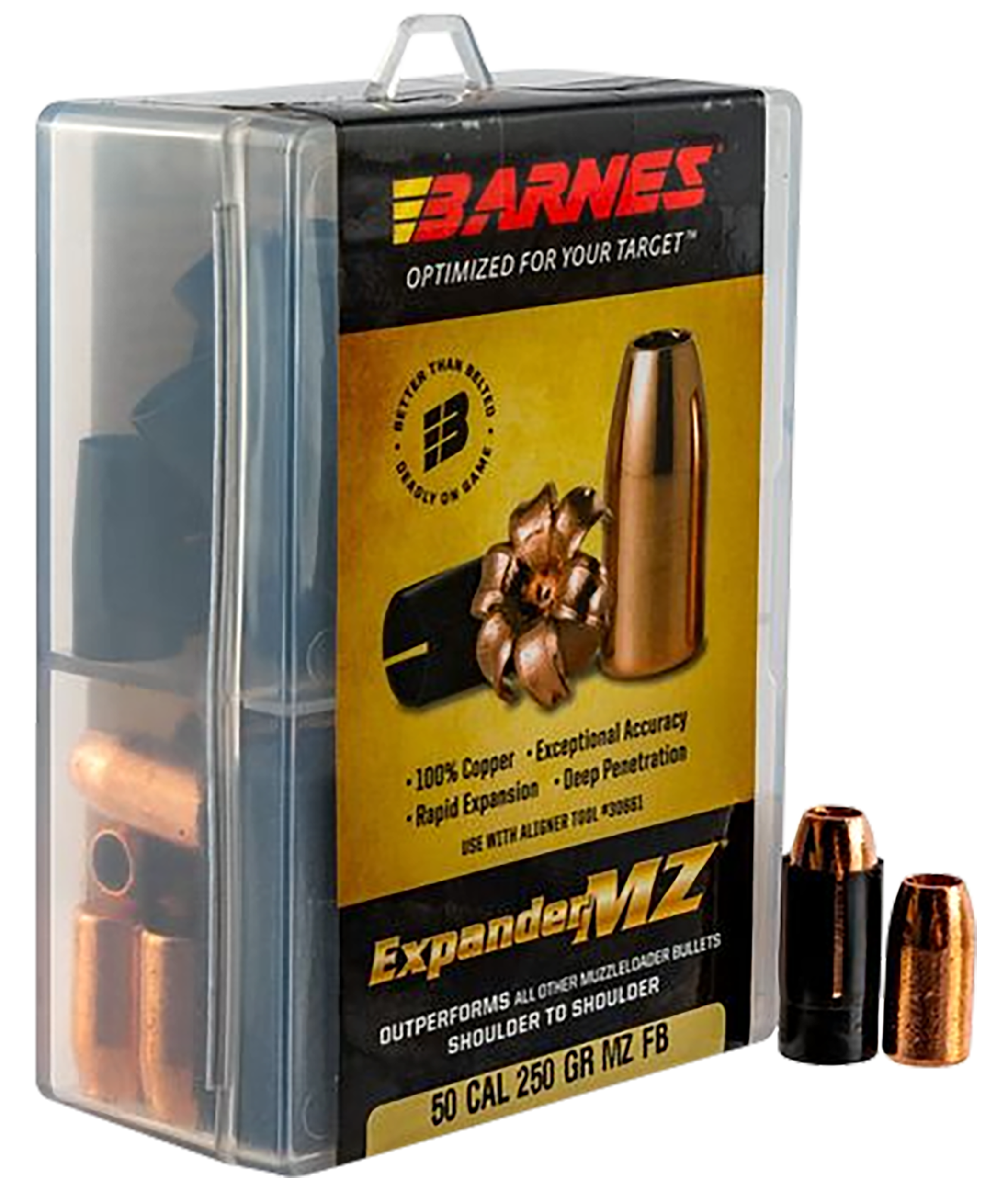 Barnes Bullets Expander MZ .50 Cal 300gr Hollow Point Muzzleloader Bul ...