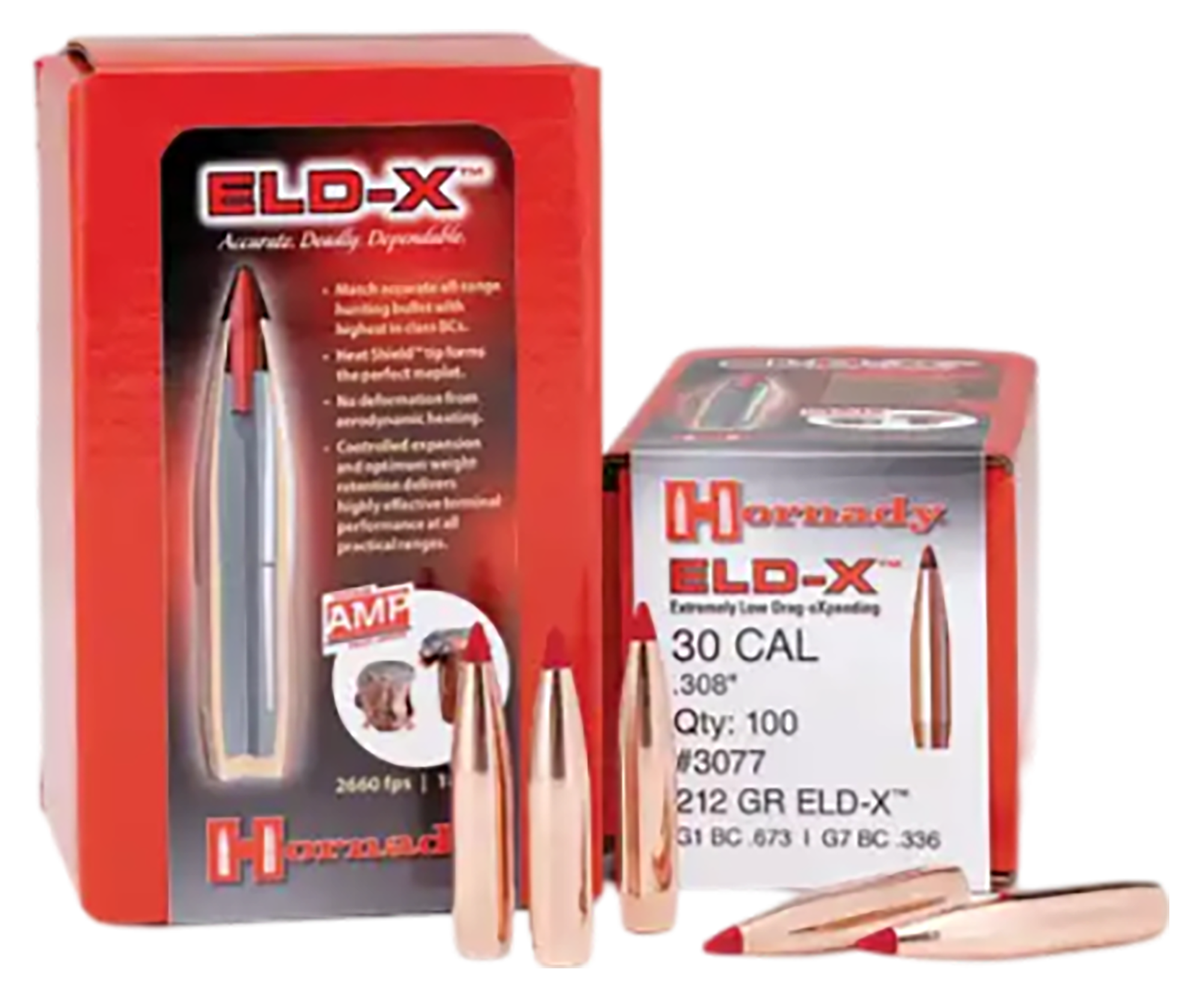 Hornady ELD-X Extremely Low Drag Expanding .308 212gr Rifle Bullets, 1 ...