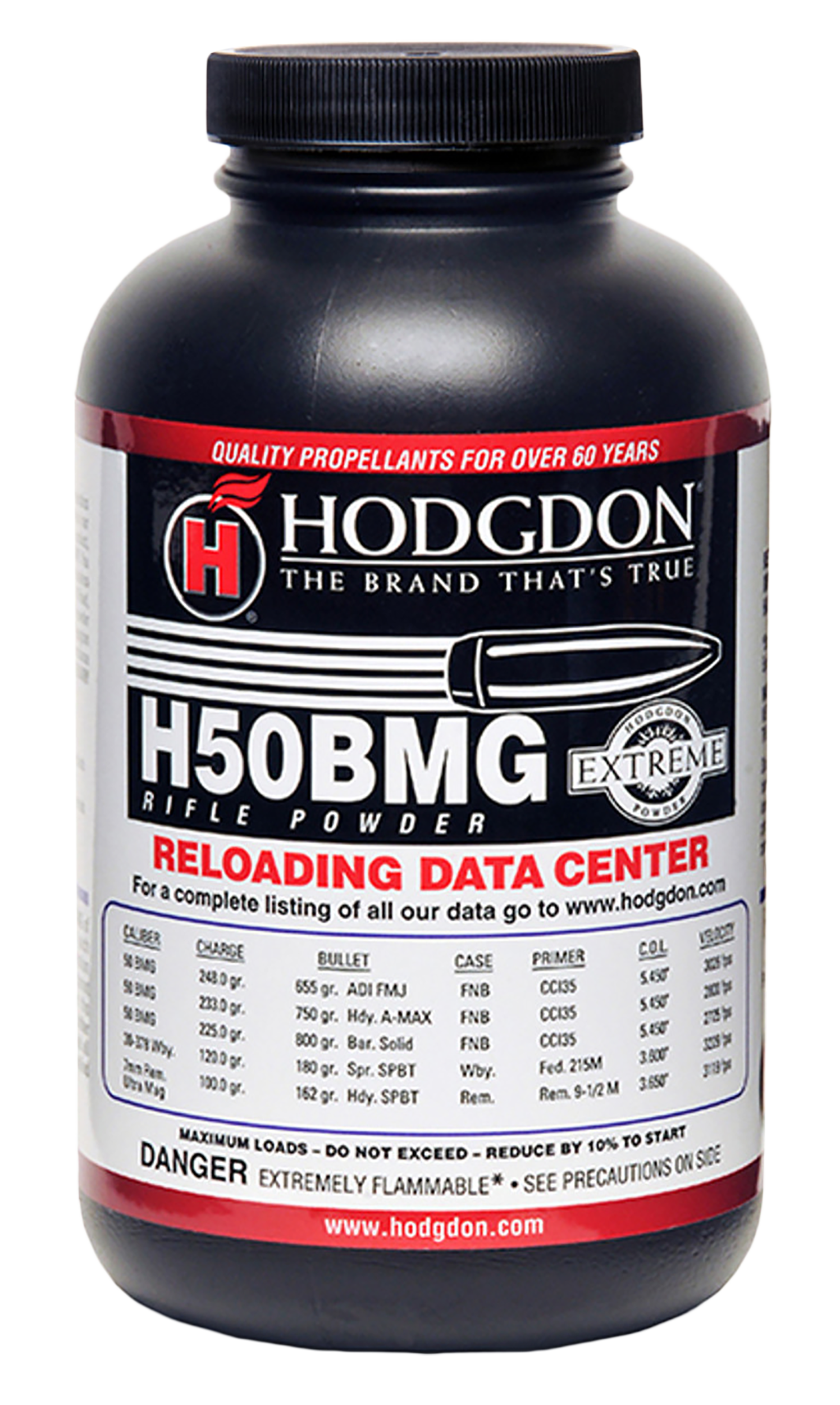 Hodgdon H50BMG Extreme Extruded Rifle Powder, Clean Burning Temp Stabl ...