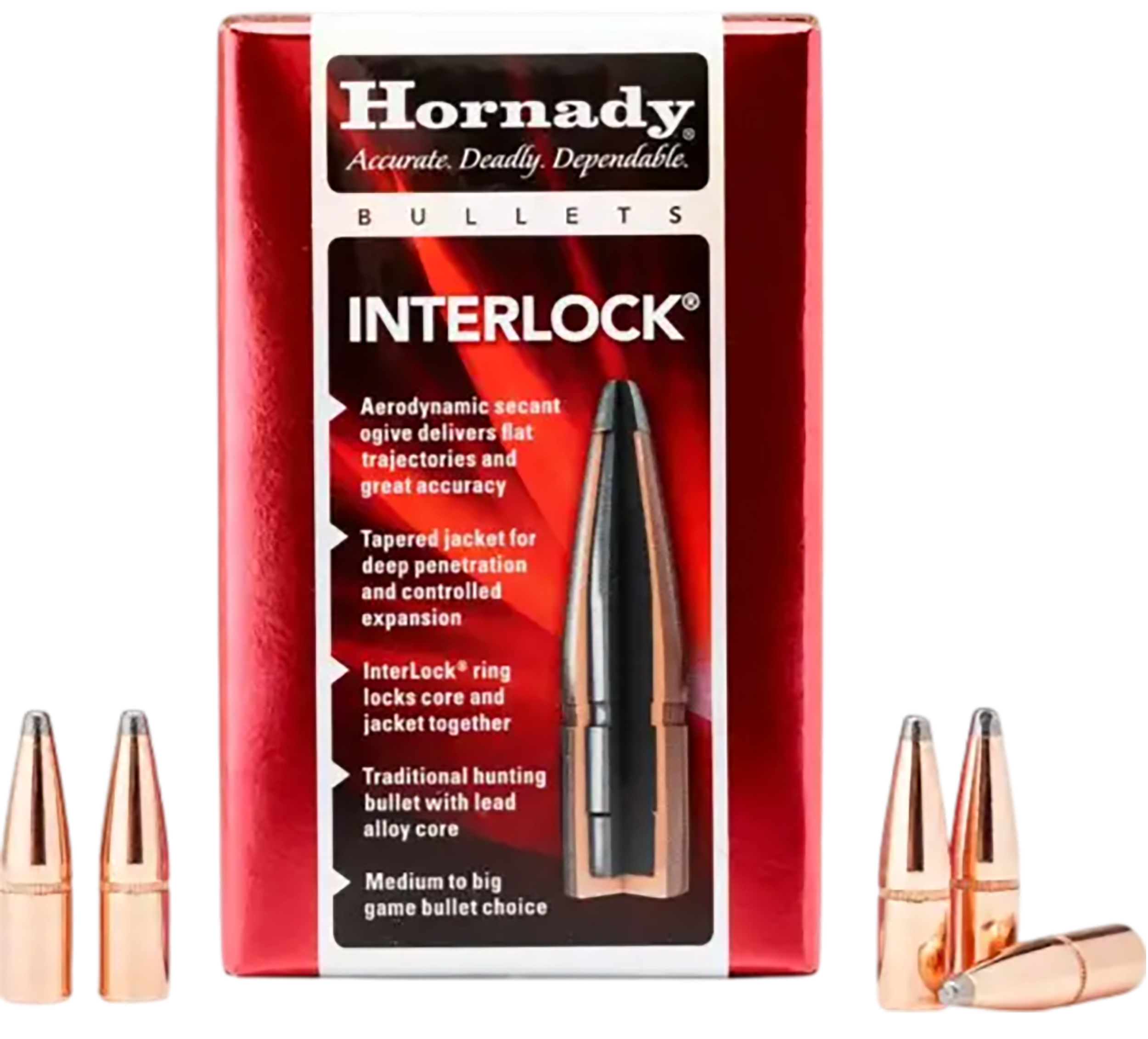 Hornady InterLock 7mm (.284) 139gr Boat Tail Spire Point Rifle Bullets ...