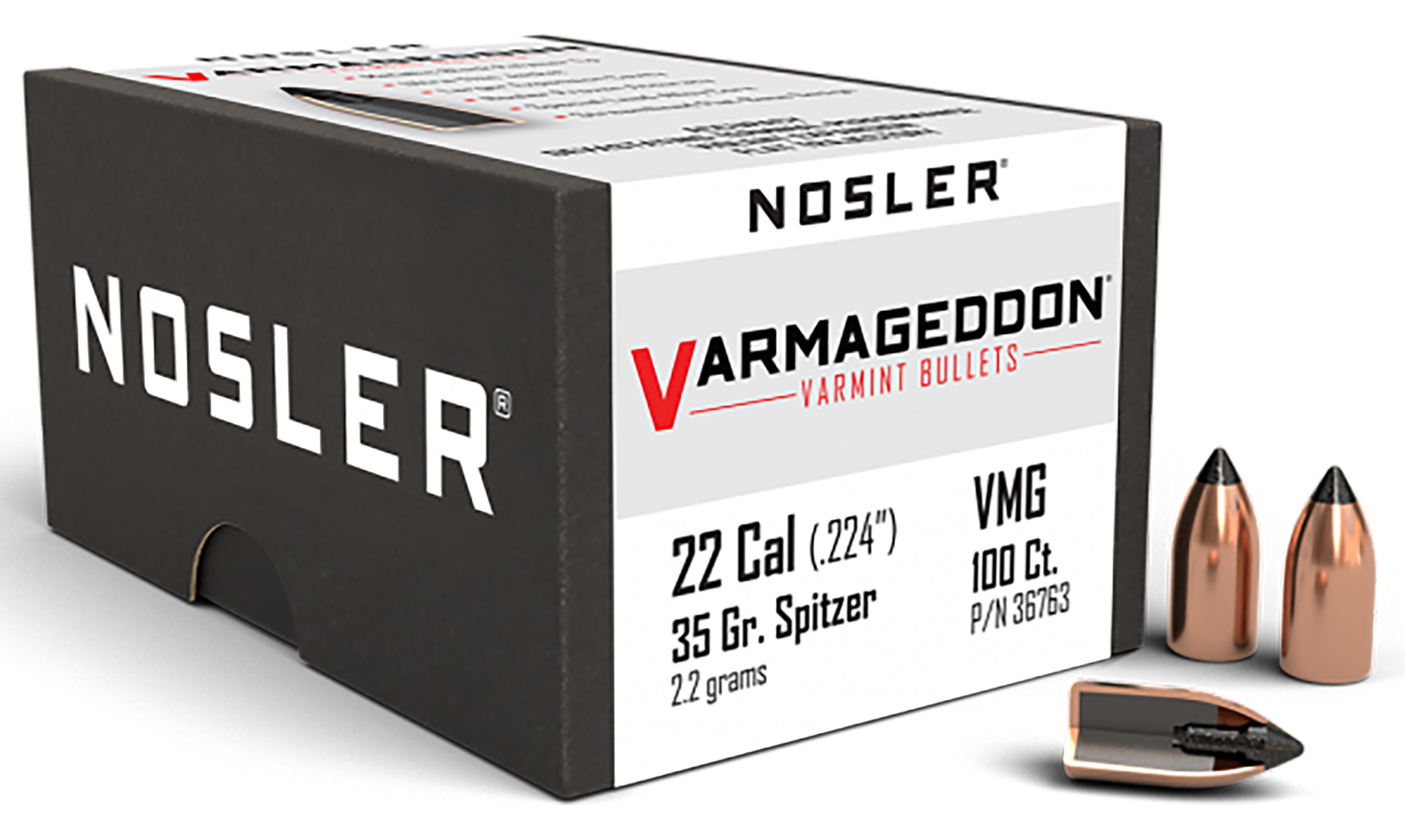 Nosler Varmageddon .22 Cal 35gr Flat Base Tipped Varmint Rifle Bullets ...