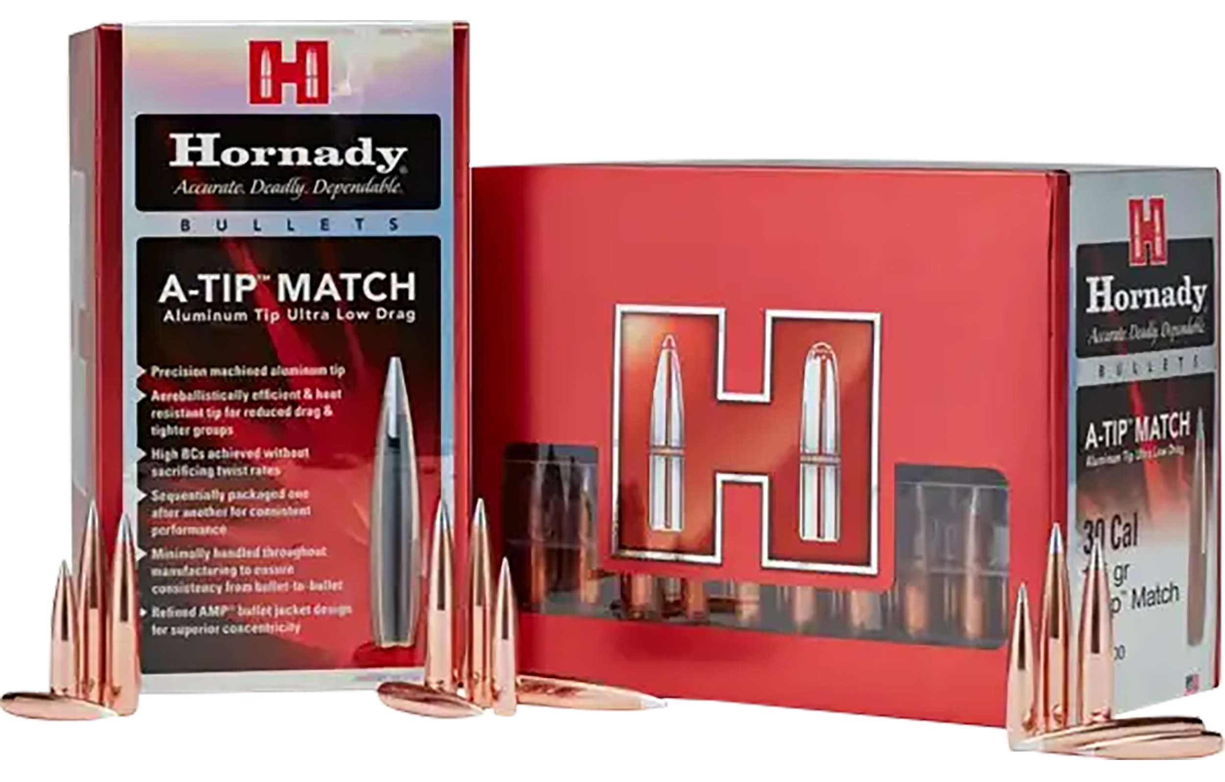 Hornady A-Tip Match .338 Cal 300gr Aluminum Tip Low-Drag Rifle Bullets ...