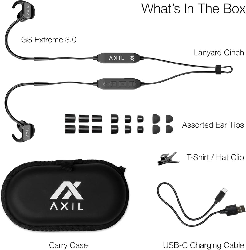 Load image into Gallery viewer, AXIL LLC GSX 3.0 Wireless Bluetooth Earbuds, IP65 Water/Sweat Resistant – GSX 3.0 B
