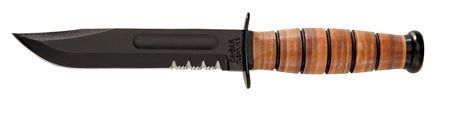 Load image into Gallery viewer, KA-BAR Full-Size Fixed Army 7 In Black Blade Leather Handle
