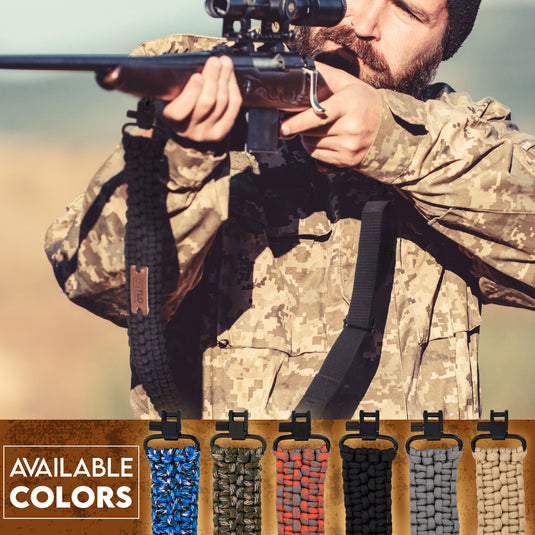 TLO Outdoors Adjustable 2-Point Paracord Tactical Gun Sling for Rifle, Shotgun, and Crossbows