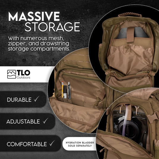 TLO Outdoors TacPack40L Tactical Backpack (40L)