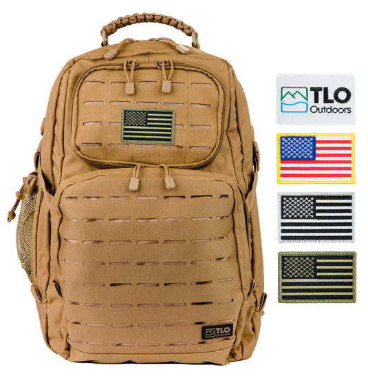 battletac 40l hiking backpack TLO Outdoors TacPack40L Tactical Backpack (40L), Tan