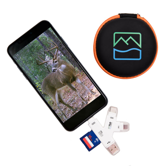 TrophyTracker Trail Camera Card Reader for iPhone, Android, Tablets